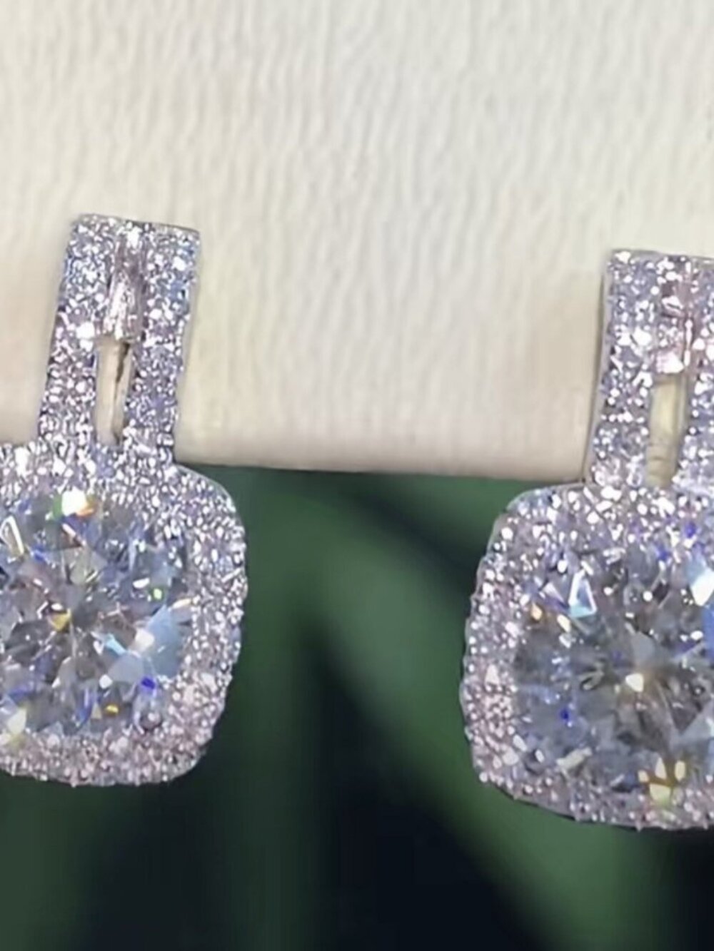 Fashion Pop Copper Panel Zircon Stud Earrings NWT